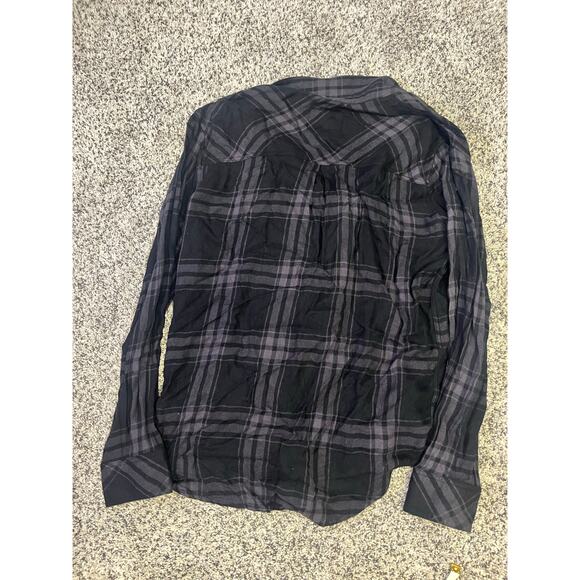Rails Hunter Button-Up Shirt, Black Plaid Onyx Ash, Women's S, Western‎ Casual - Picture 10 of 11